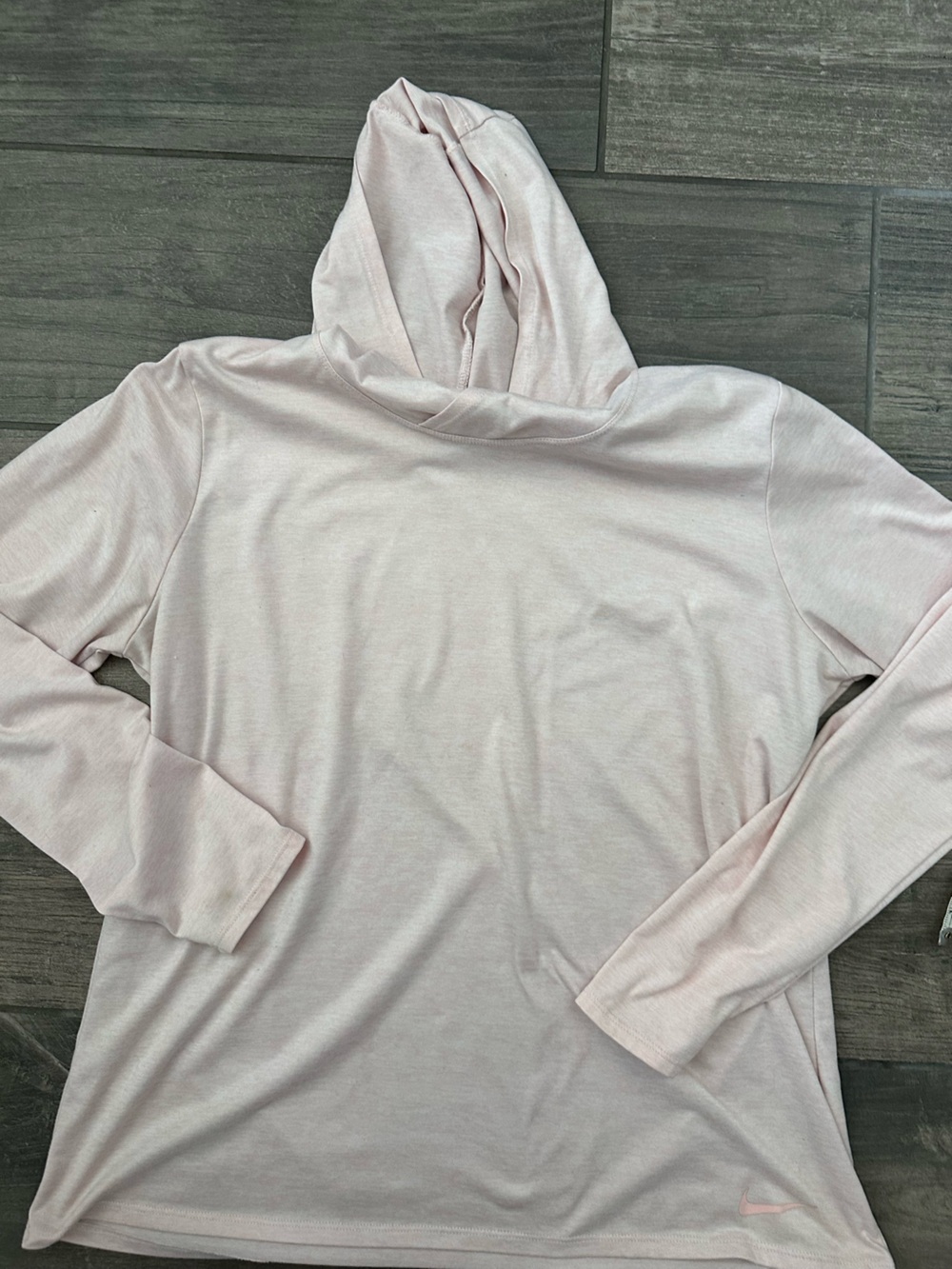 Nike Light Pink Hooded Long-Sleeve Top